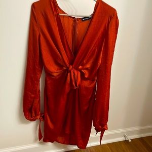 Rust Colored PrettyLittleThing Dress Size 4